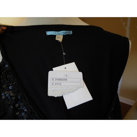 Darling NWT LEIFNOTES Anthropologie Black Onyx Beaded Noise Tank M NEW! - Picture 7 of 7